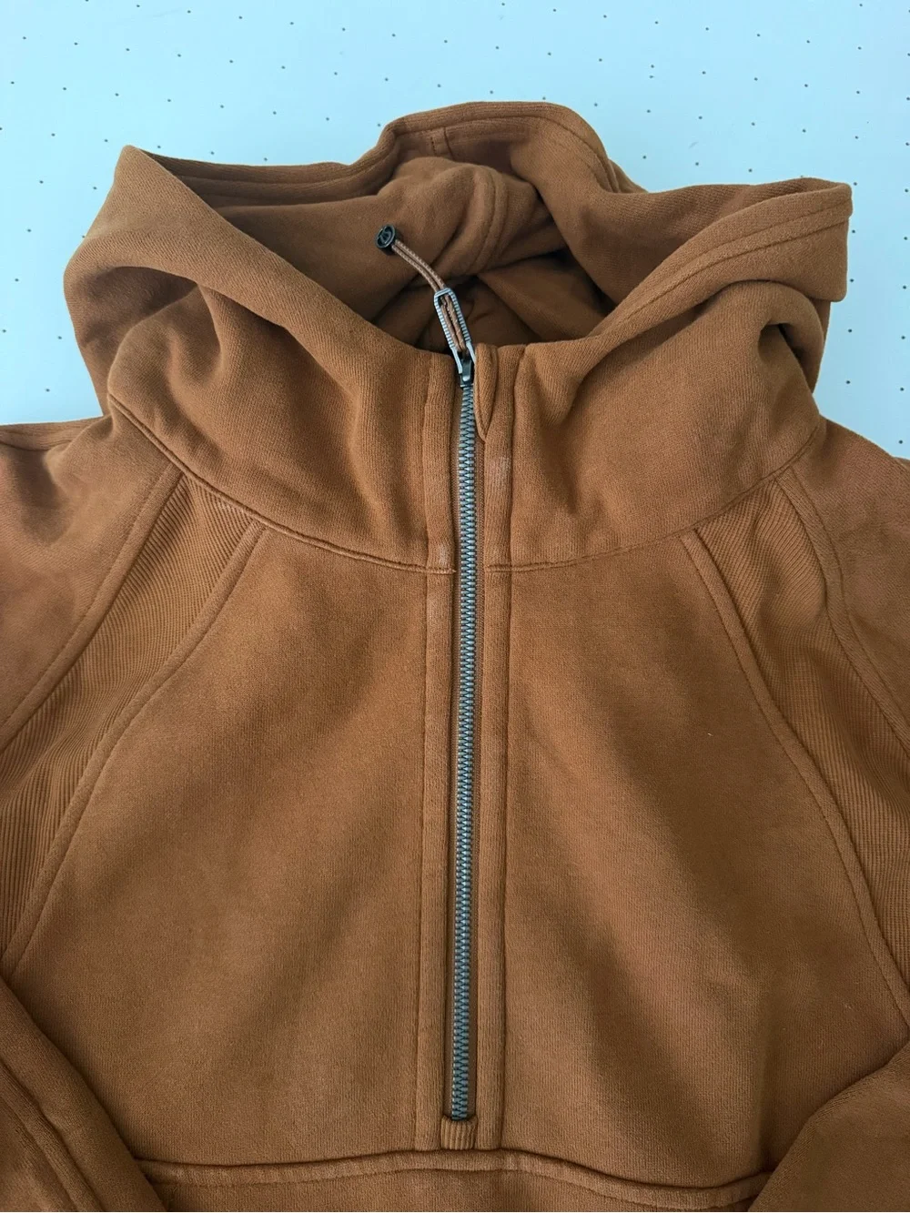 Lululemon Cozy Crop 1-4 Zip Hoodie in Rust Brown